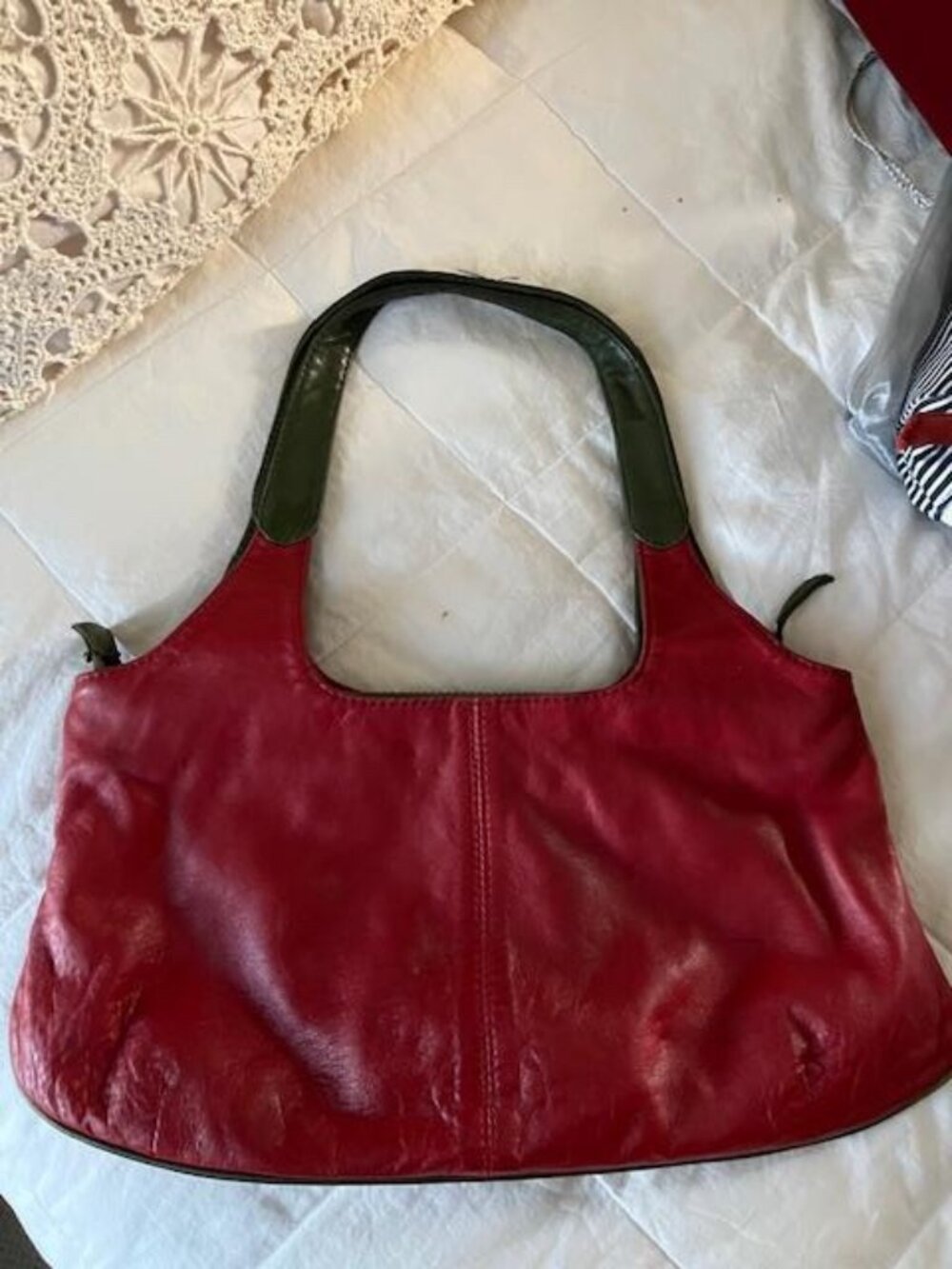 Prieto of Barcelona Leather Shoulder & Handbag w/Zipper Interior Pocket/Sz15X7.5 - Picture 2 of 3